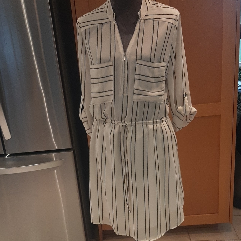 2 DRESS BDL🍌Banana Republic Gray/Green Tweed Sz12➕👄KismetStriped Gray/GreenSzL - Picture 9 of 13